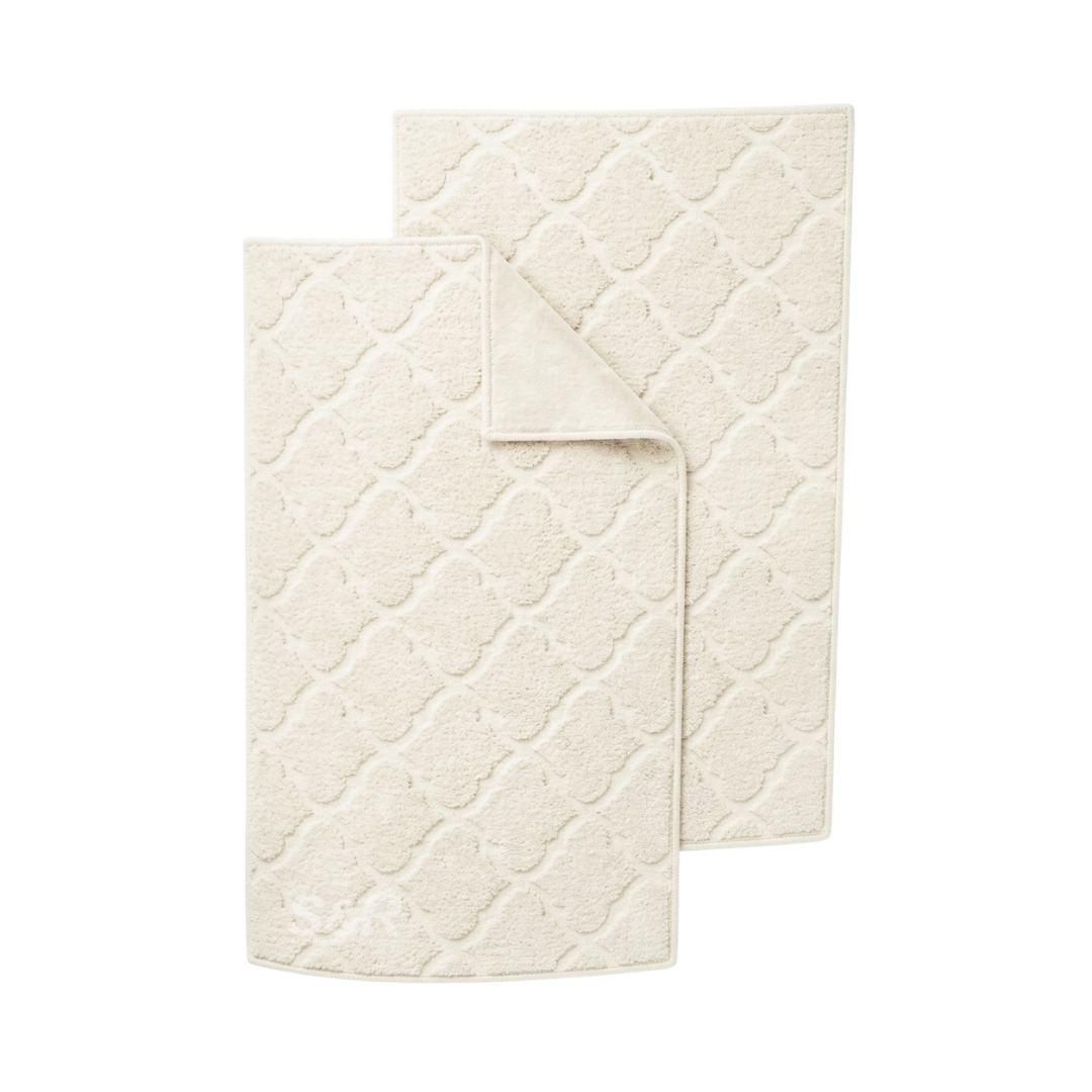 Jessica Taylor Geometric Bath Mat Ivory 20inx34in